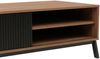 Couchtisch HWC-O40, Wohnzimmertisch Sofatisch, Staufächer Schiebetür MDF Metall Melamin 42x120x60cm ~ natur Bild 5