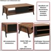 Couchtisch HWC-O40, Wohnzimmertisch Sofatisch, Staufächer Schiebetür MDF Metall Melamin 42x120x60cm ~ natur Bild 2