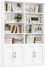 Homfa Bücherregal Standregal Büroregal Bücherschrank, mit 8 offenen Fächern und 4 Türen, Holz, 115x27x185,5 cm Bild 1