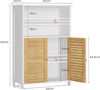 MSMASK Badkommode Badezimmerschrank, mit 2 offene Fächer, 60 x 30 x 100cm, Weiß Bild 4