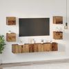 vidaXL TV-Schrankset Wandmontiert 7 pcs Altholz Holzwerkstoff 3393396 Bild 4