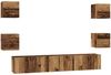 vidaXL TV-Schrankset Wandmontiert 7 pcs Altholz Holzwerkstoff 3393396 Bild 2