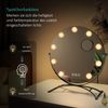 EMKE Runder Schminkspiegel Hollywood Spiegel mit Beleuchtung LED Tischspiegel, mit Touch, 3 Lichtfarben,9 Dimmbaren LED-Leuchtmitteln,7 x Vergrößerungsspiegel,Memory-Funktion, 360° Drehbar,Schwarz,40 cm Bild 2