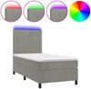 vidaXL Boxspringbett mit Matratze & LED Samt Hellgrau 80x200 cm Bild 2