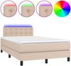 vidaXL Boxspringbett mit Matratze & LED Cappuccino-Braun 120x200cm 3134218 Bild 2