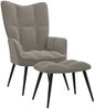 vidaXL Relaxsessel mit Hocker Hellgrau Samt [328084] Bild 2