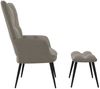 vidaXL Relaxsessel mit Hocker Hellgrau Samt [328084] Bild 4