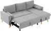 Vente-unique - KORI Sofa Stoff Grau - B 146 cm x H 88 cm x L 225 cm Bild 4