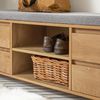 SoBuy FSR149-N Schuhbank, Spanplatte, Melamin, Helle Eiche, 110 x 45 x 35 cm Bild 5