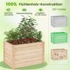 Erhöhtes Hochbeet Holz Gartenbeet tief Pflanzkasten mit offenem Boden 100 x 64 x 65,5 cm Natur Bild 3