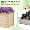 Erhöhtes Hochbeet Holz Gartenbeet tief Pflanzkasten mit offenem Boden 100 x 64 x 65,5 cm Natur Bild 4