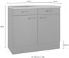 OPTIFIT Unterschrank OPTImulti Breite 100 cm, Tiefe 50 cm, mit 2 Türen, 2 Schubkästen, 1 Einlegeboden Bild 4