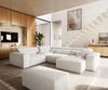 Wohnlandschaft Sirpio 300x210 cm Bouclé Creme-Weiß Recamiere variabel mit Hocker Bild 2