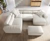 Wohnlandschaft Sirpio 300x210 cm Bouclé Creme-Weiß Recamiere variabel mit Hocker Bild 4