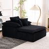 Großes Cord Sofa Cloud Form, rahmenloses Loungesofa,High-Density Schaum, kein Aufbau, 177x122cm,ergonomisch,weich,Schwarz Bild 2