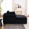 Großes Cord Sofa Cloud Form, rahmenloses Loungesofa,High-Density Schaum, kein Aufbau, 177x122cm,ergonomisch,weich,Schwarz Bild 4