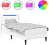 vidaXL Bettgestell mit Matratze Weiß 100 x 200 cm Kunstleder 3414902 Bild 3