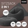 Lumaland 'Interior Line' 2-in-1 Sitzsack, Runder Komfort für drinnen, 300l, 120 x 80 x 75 cm, Dunkelgrau Bild 2