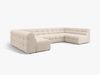 Micadoni Panorama-Sofa Kendal 7-Sitzer Strukturierter Stoff Beige Bild 2