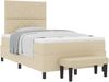 vidaXL Boxspringbett mit Kopfteil Creme 120 x 190 cm Stoff 3344133 Bild 2