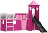 vidaXL Etagenbett mit Rutsche und Gardinen Rosa 90x200 cm 3284193 Bild 4
