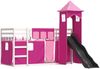 vidaXL Etagenbett mit Rutsche und Gardinen Rosa 90x200 cm 3284193 Bild 3