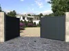 Vente-unique - NAZARIO Eingangstor Metall Grau - B 4,6 cm x H 176 cm x L 392 cm Bild 2