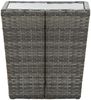 Gartentisch, Beistelltisch, Balkontisch Grau 41,5x41,5x43 cm Poly Rattan und Hartglas Bild 3