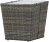 Gartentisch, Beistelltisch, Balkontisch Grau 41,5x41,5x43 cm Poly Rattan und Hartglas Bild 4