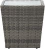 Gartentisch, Beistelltisch, Balkontisch Grau 41,5x41,5x43 cm Poly Rattan und Hartglas Bild 2