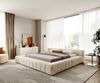 Polsterbettgestell Espazio 180x200 cm Plüsch Creme-Weiß mit Stauraum Bild 1