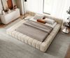 Polsterbettgestell Espazio 180x200 cm Plüsch Creme-Weiß mit Stauraum Bild 2