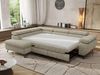 MKS Möbel 'Pablo L-Form' Ecksofa mit Schlaffunktion, verstellbare Kopfstützen, Beige, Struktur, Visco Topper, Links Bild 4