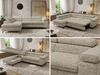 MKS Möbel 'Pablo L-Form' Ecksofa mit Schlaffunktion, verstellbare Kopfstützen, Beige, Struktur, Visco Topper, Links Bild 2