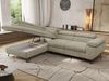 MKS Möbel 'Pablo L-Form' Ecksofa mit Schlaffunktion, verstellbare Kopfstützen, Beige, Struktur, Visco Topper, Links Bild 3