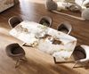 Esstisch Edge Boot 260x120 cm Keramik Minas Melange Weiß-Beige Zenthara kantig Metall Effektfinish Titan Bild 4