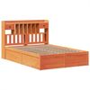 vidaXL Massivholzbett ohne Matratze Wachsbraun 160x200 Kiefernholz 3323490 Bild 3