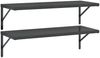 vidaXL Wandregale 2 Stk. 100x40 cm Schwarz Edelstahl 3214511 Bild 2
