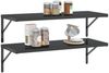 vidaXL Wandregale 2 Stk. 100x40 cm Schwarz Edelstahl 3214511 Bild 4