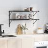 vidaXL Wandregale 2 Stk. 100x40 cm Schwarz Edelstahl 3214511 Bild 3