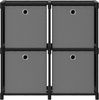 vidaXL Würfelregal mit 4 Boxen Schwarz 69x30x72,5 cm Stoff 322599 Bild 2