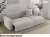 MEBLINI Schlafcouch mit Bettkasten - 238x142x73cm - Creme Cordstoff - DAVE - Kleines Ecksofa mit Schlaffunktion - Sofa mit Relaxfunktion und Kissen - Kleine Couch L-Form - Eckcouch Bild 4