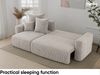 MEBLINI Schlafcouch mit Bettkasten - 238x142x73cm - Creme Cordstoff - DAVE - Kleines Ecksofa mit Schlaffunktion - Sofa mit Relaxfunktion und Kissen - Kleine Couch L-Form - Eckcouch Bild 5