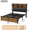 PXloue Polsterbett LED Doppelbett Stauraumbett (mit 2 Schubladen) (Für Jugendliche geeignet), Metallbett,Kopfteil Mit USB- und Typ-C-Ladeschnittstelle,140x200 cm Bild 3