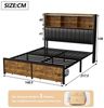 PXloue Polsterbett LED Doppelbett Stauraumbett (mit 2 Schubladen) (Für Jugendliche geeignet), Metallbett,Kopfteil Mit USB- und Typ-C-Ladeschnittstelle,140x200 cm Bild 4