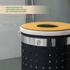 Wäschetonne mit Deckel und Wäschesack rund 50L, aus Metall schwarz Bild 5