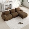Ecksofa modular mit variabler Sitzfläche, Cordsamt Braun und 32D hochelastischer Polsterung für hohen Sitzkomfort,298x178x75 cm Bild 2