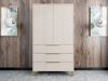 Mirjan24 'Xylix' Kleiderschrank mit 3 Schubladen, Laminatplatte sandbeige, 180 x 40 x 104 cm Bild 2