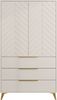 Mirjan24 'Xylix' Kleiderschrank mit 3 Schubladen, Laminatplatte sandbeige, 180 x 40 x 104 cm Bild 4