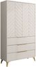 Mirjan24 'Xylix' Kleiderschrank mit 3 Schubladen, Laminatplatte sandbeige, 180 x 40 x 104 cm Bild 3